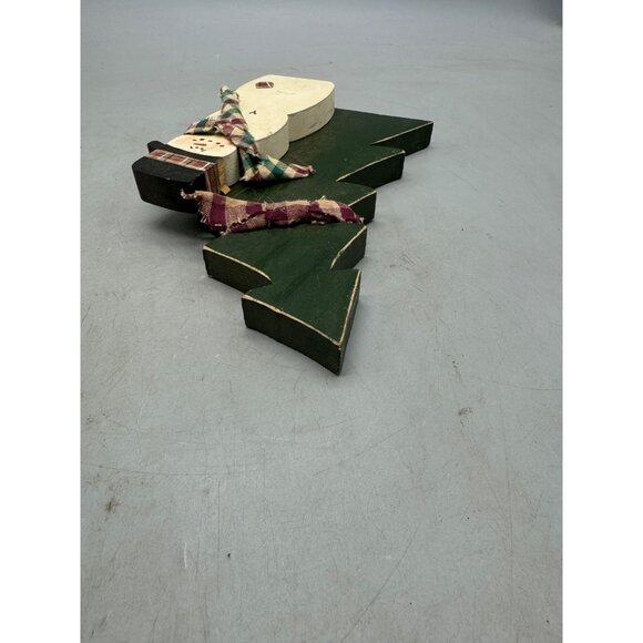 Handmade Wooden Snowman & Christmas Tree Holiday Decor 9.5" Tall READ - Picture 6 of 8